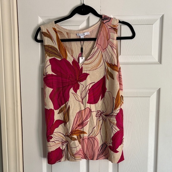 Chico's Pink and Orange Floral Top - Picture 4 of 6